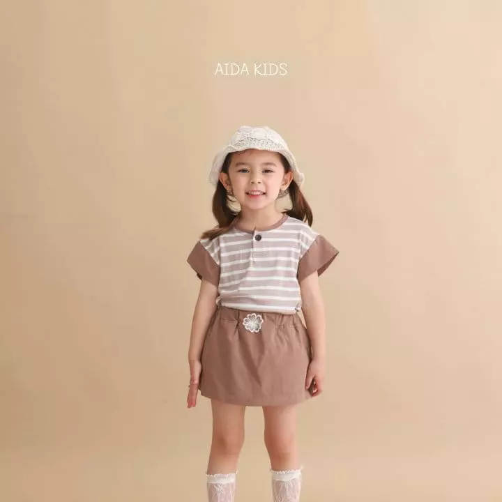 Aida - Korean Children Fashion - #Kfashion4kids - Stripes Top Bottom Set - 4