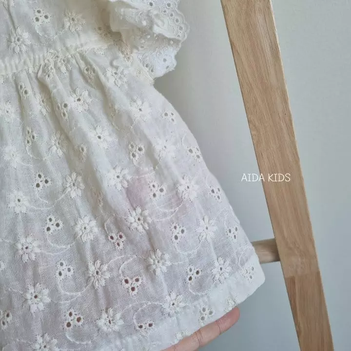 Aida - Korean Children Fashion - #magicofchildhood - Punching Embroidery Blouse - 3