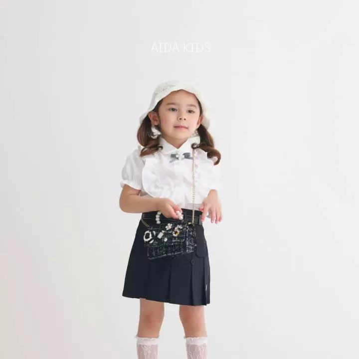 Aida - Korean Children Fashion - #prettylittlegirls - Chopin Short Sleeves Blouse