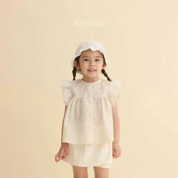 Aida - Korean Children Fashion - #todddlerfashion - Punching Embroidery Blouse - 6