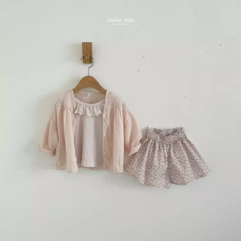 Aladin - Korean Children Fashion - #kidzfashiontrend - Flower Skrit Shorts - 3
