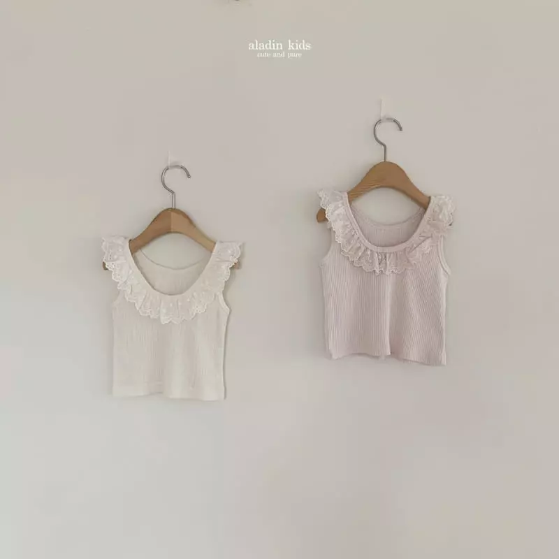 Aladin - Korean Children Fashion - #stylishchildhood - Lace Frill SLeeveless - 5