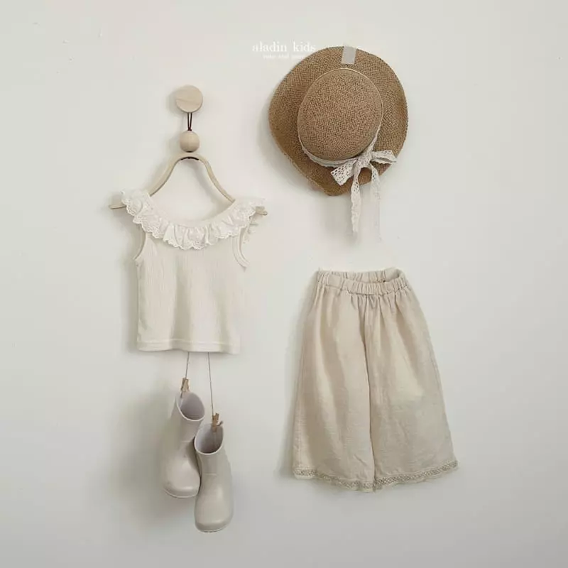 Aladin - Korean Children Fashion - #todddlerfashion - Lace Wide Pants - 8