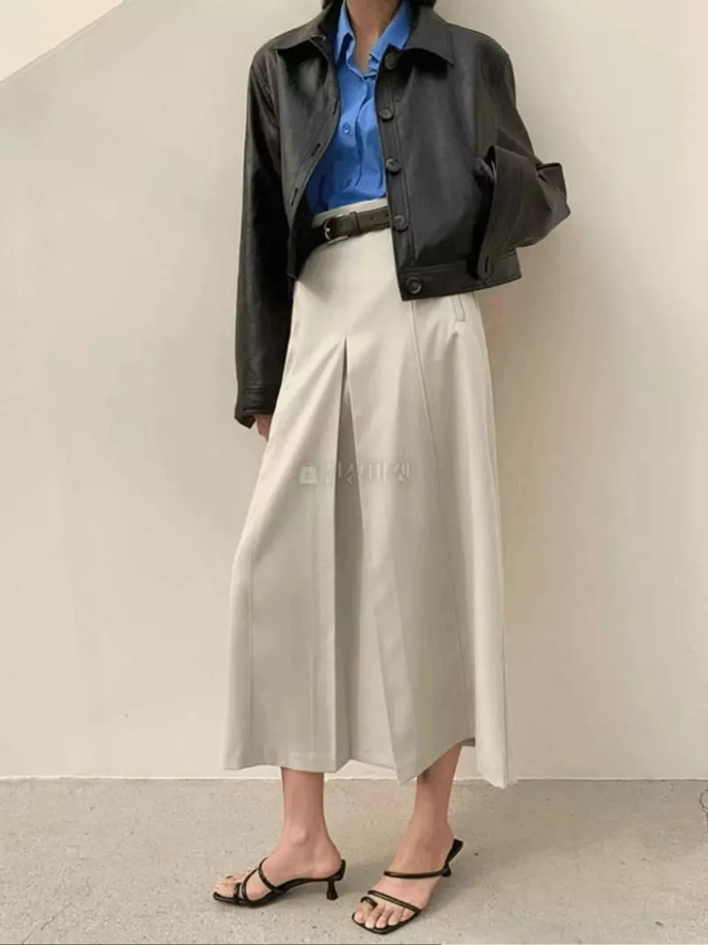 Alamode - Korean Women Fashion - #momslook - Line Skirt - 2