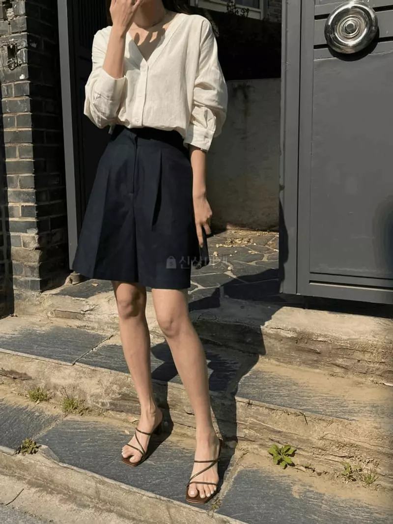 Alamode - Korean Women Fashion - #pursuepretty - Nude Shorts - 10