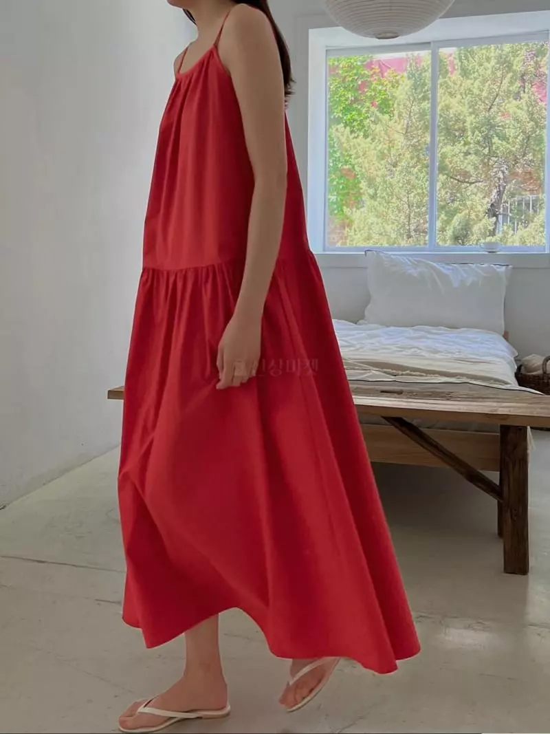 Alamode - Korean Women Fashion - #restrostyle - Shirring One-piece - 5