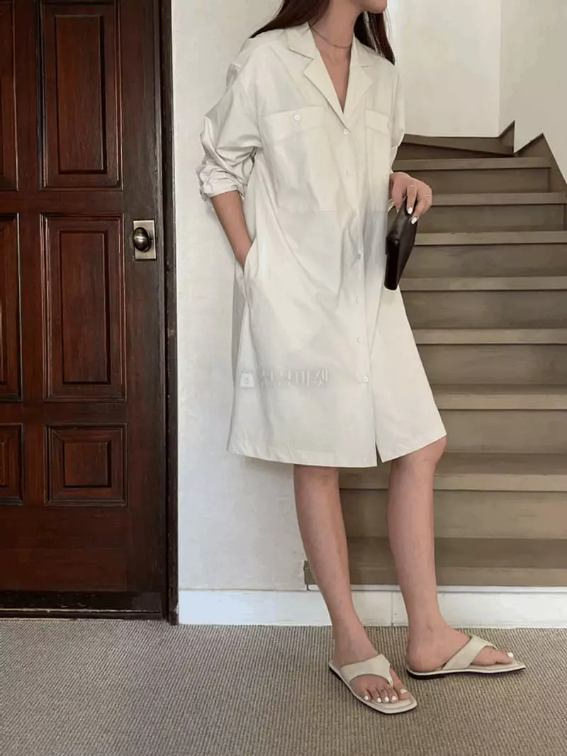 Alamode - Korean Women Fashion - #vintageinspired - Shirt One-piece - 7