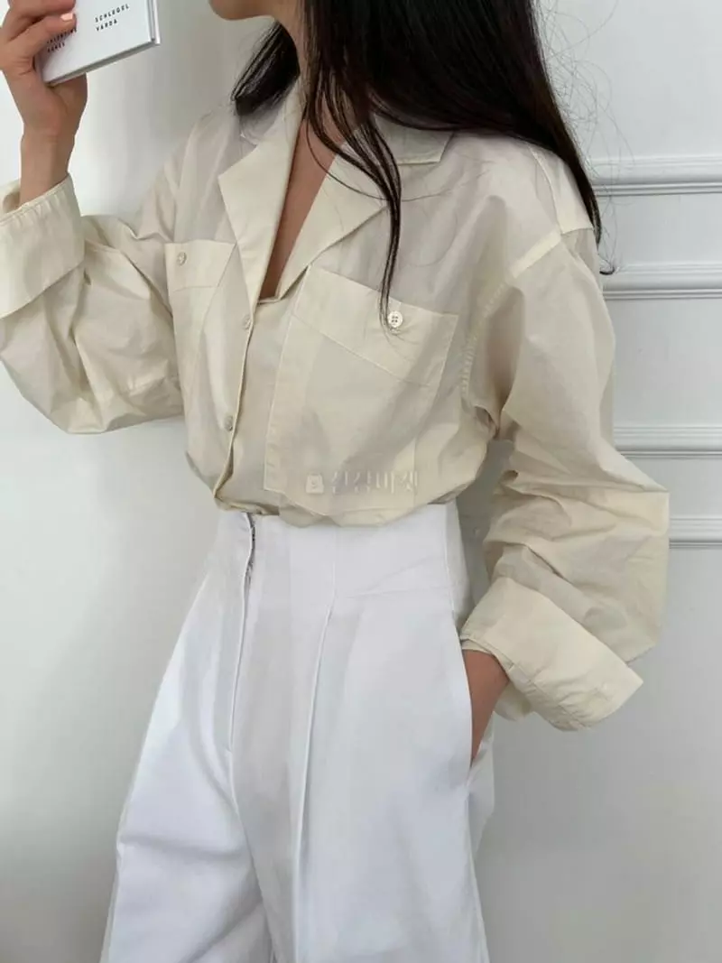 Alamode - Korean Women Fashion - #momslook - Big Pocket Shirt - 4