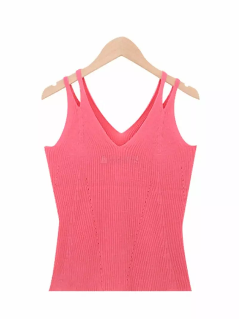 All Vibe - Korean Women Fashion - #momslook - Rib Slip Sleeveless - 2