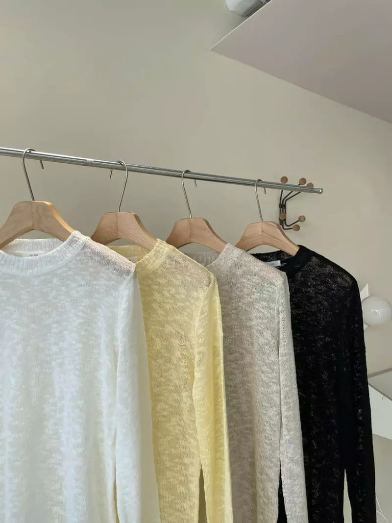 All Vibe - Korean Women Fashion - #momslook - See Through Summer Knit Tee