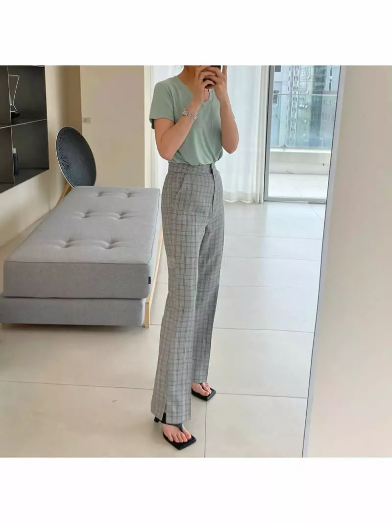 All Vibe - Korean Women Fashion - #momslook - Classic Check Pants - 2