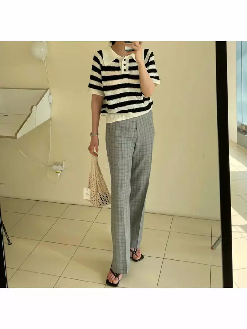 All Vibe - Korean Women Fashion - #womensfashion - Classic Check Pants - 4
