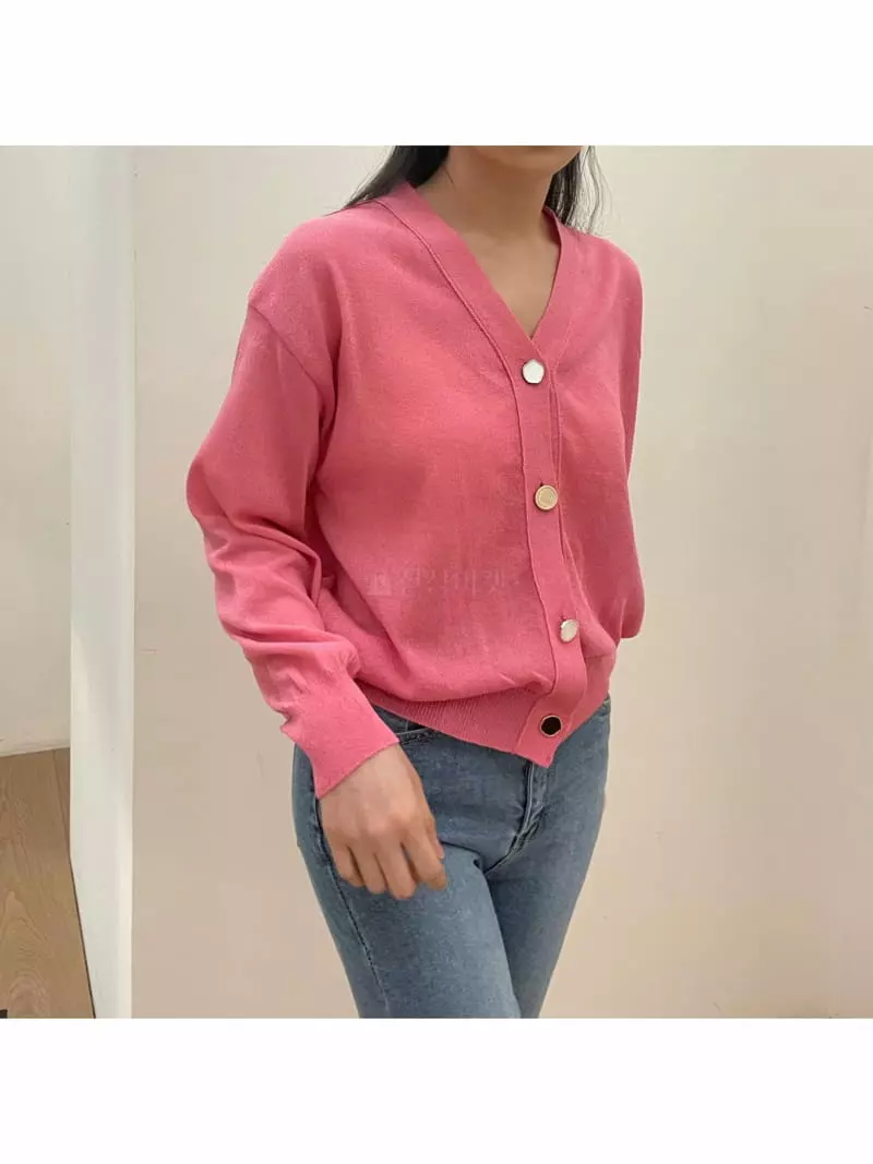 All Vibe - Korean Women Fashion - #momslook - Soft Summer Point V Neck Cardigan