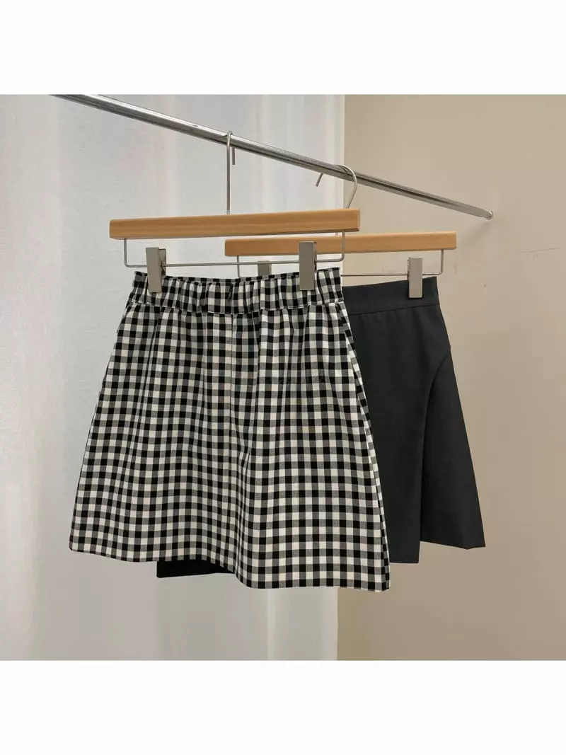 All Vibe - Korean Women Fashion - #momslook - Check Mini Skirt - 2