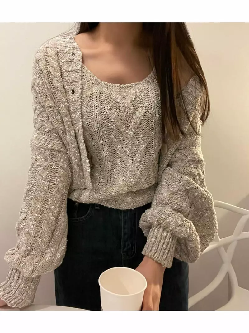 All Vibe - Korean Women Fashion - #pursuepretty - Bocasi Cardigan Set - 4