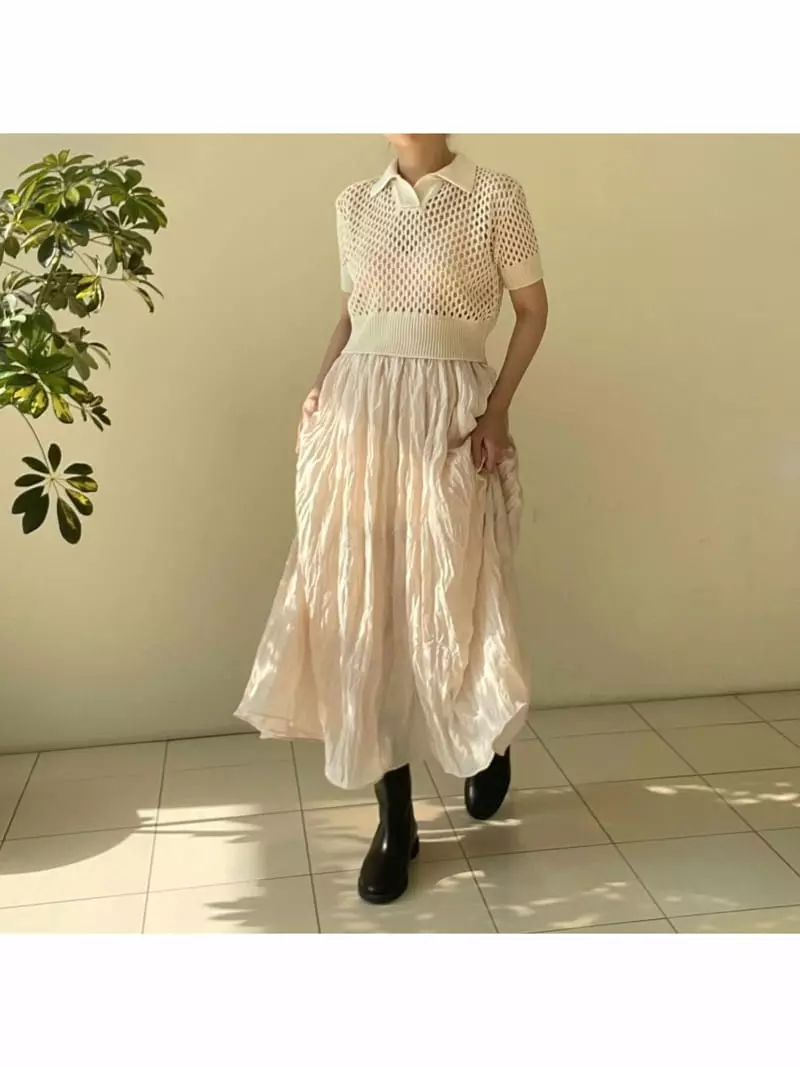 All Vibe - Korean Women Fashion - #romanticstyle - Mesh Knit - 2