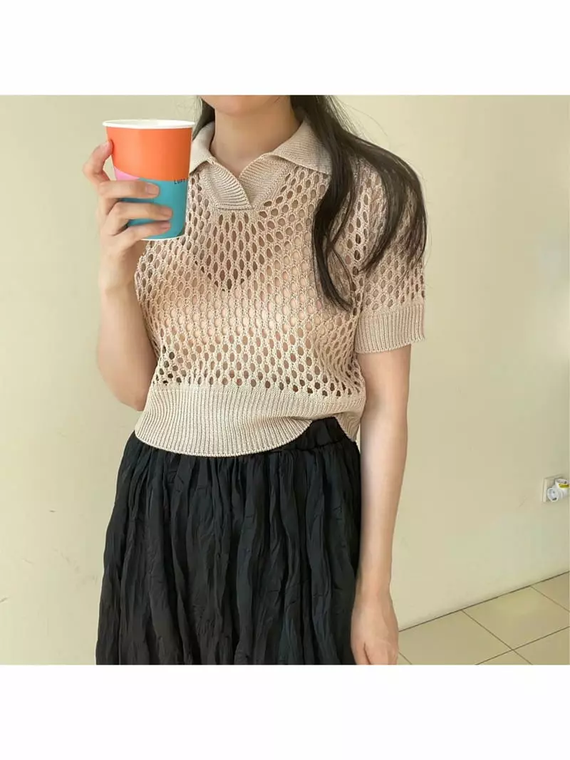 All Vibe - Korean Women Fashion - #shopsmall - Mesh Knit - 3