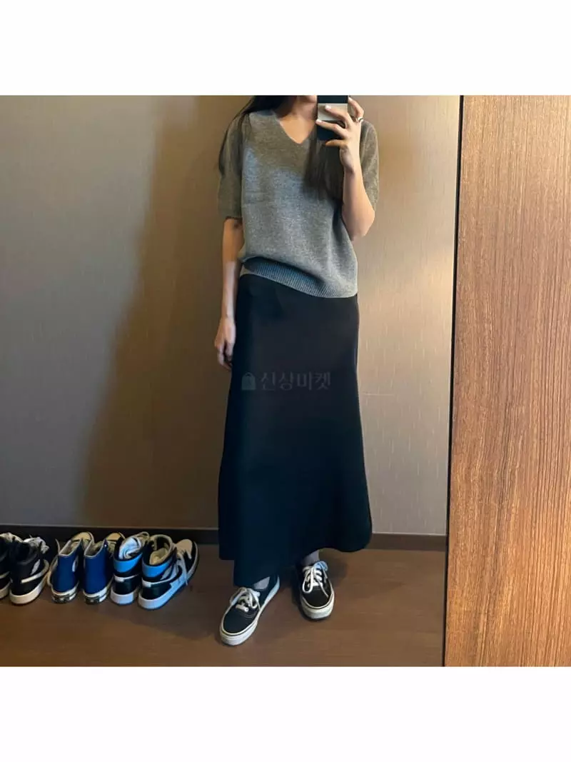 All Vibe - Korean Women Fashion - #romanticstyle - Whole Gamnet Summer Knit Tee - 4