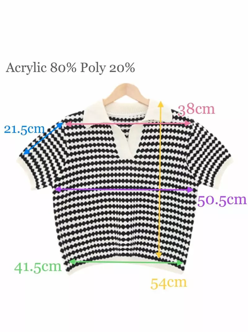 All Vibe - Korean Women Fashion - #shopsmall - Mue Check Collar Knit Tee - 3