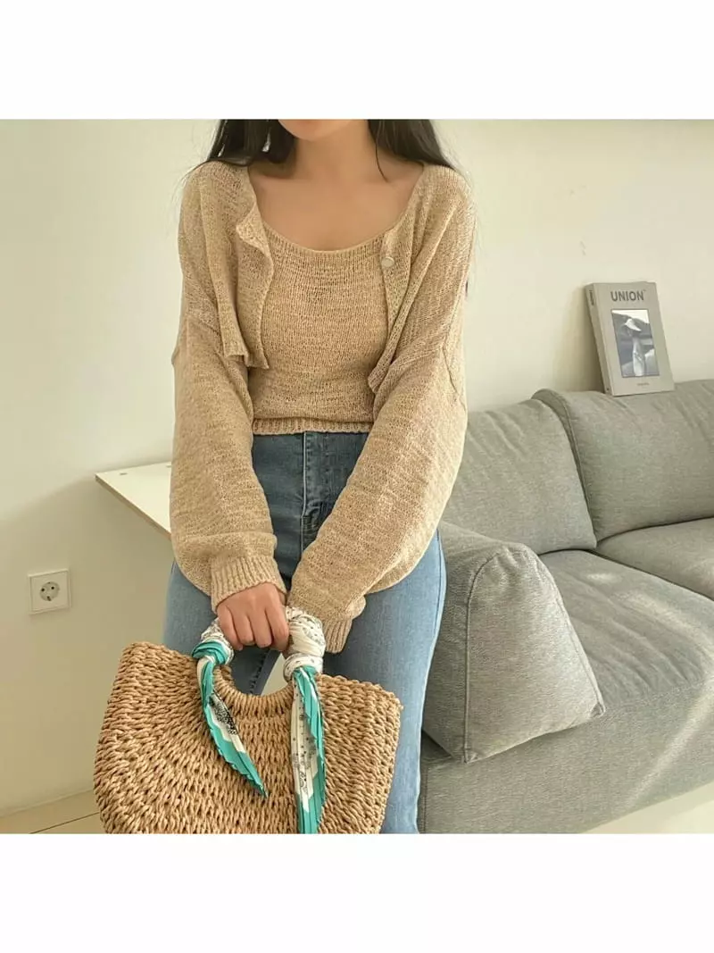 All Vibe - Korean Women Fashion - #womensfashion - One Button Bolero Set