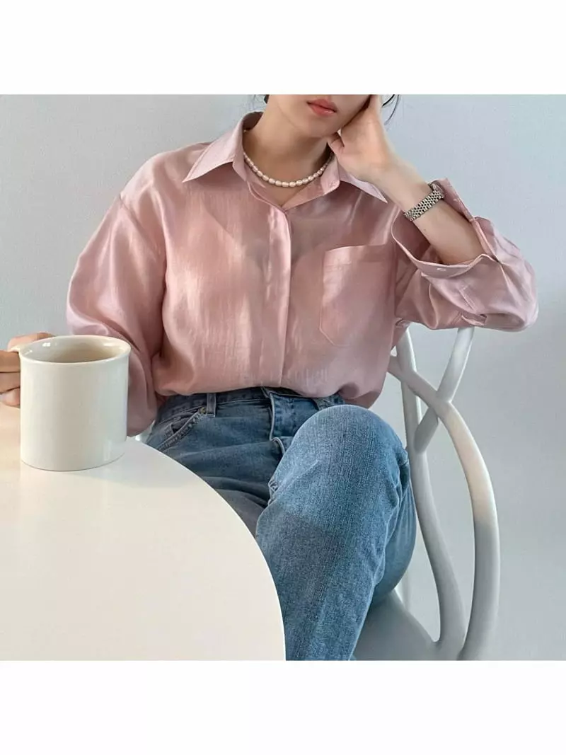 All Vibe - Korean Women Fashion - #momslook - Vibe Silky Shirt - 4