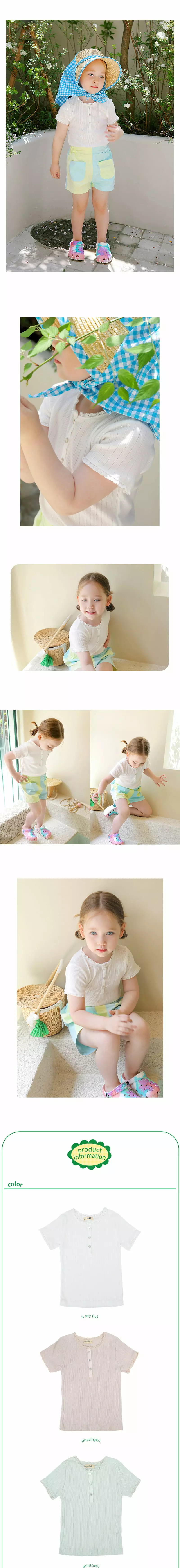 Amber - Korean Children Fashion - #stylishchildhood - Eyelet Tee - 3
