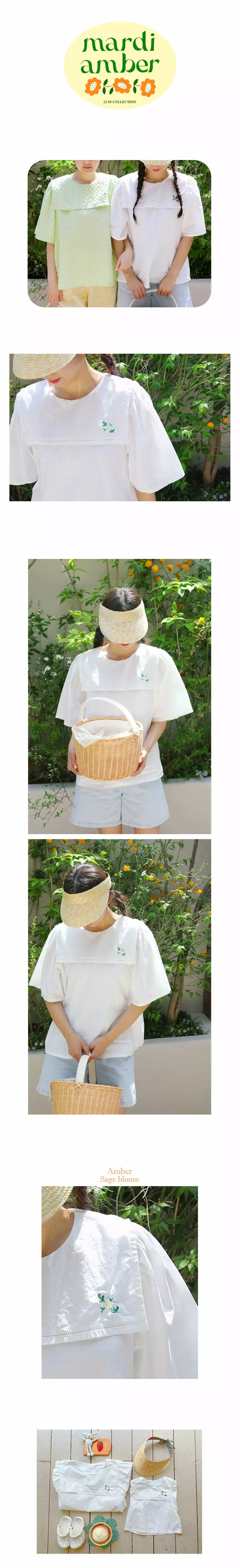 Amber - Korean Women Fashion - #momslook - Mom Sage Blouse - 2