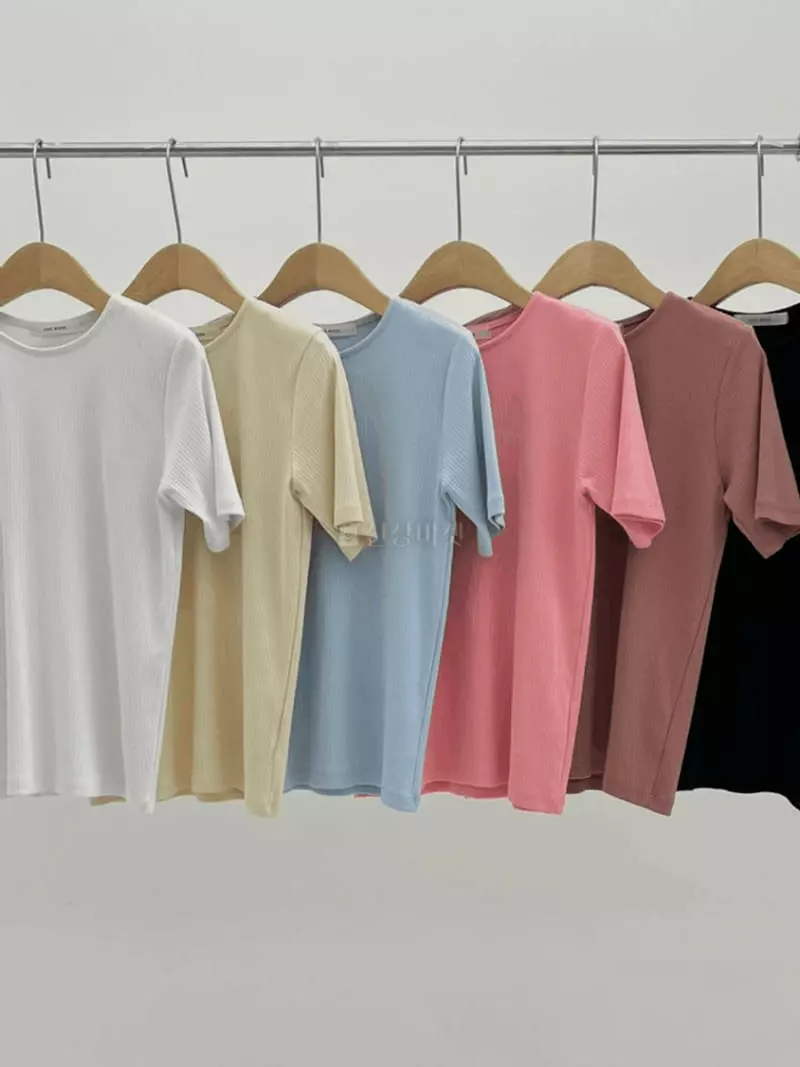 And More - Korean Women Fashion - #womensfashion - Slim Rib Tee - 4