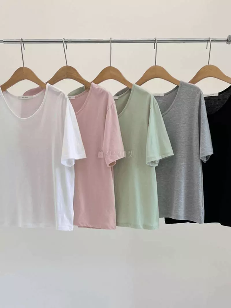 And More - Korean Women Fashion - #womensfashion - U Neck Tee - 4