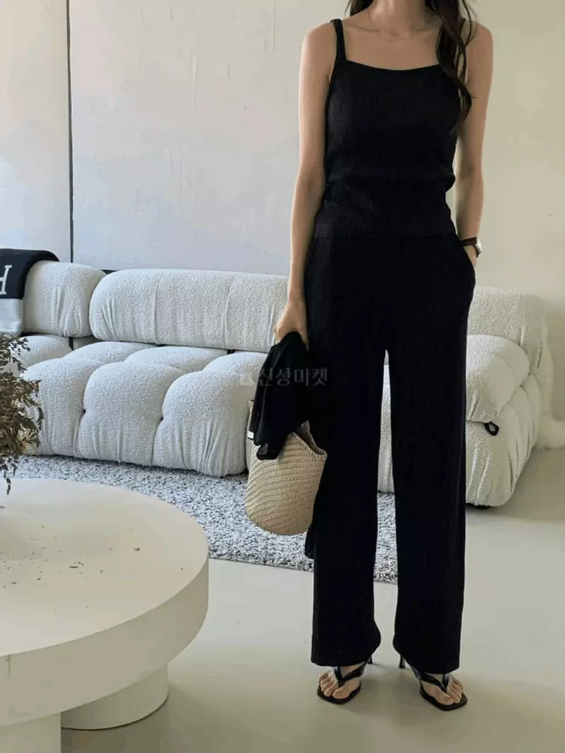 And More - Korean Women Fashion - #momslook - Pleats Top Bottom Set - 3