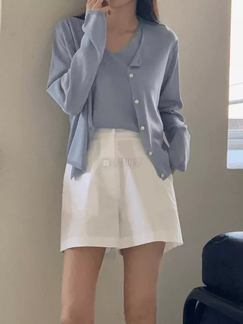 And More - Korean Women Fashion - #romanticstyle - Flat Knit Cardigan Sleeveless Set - 2