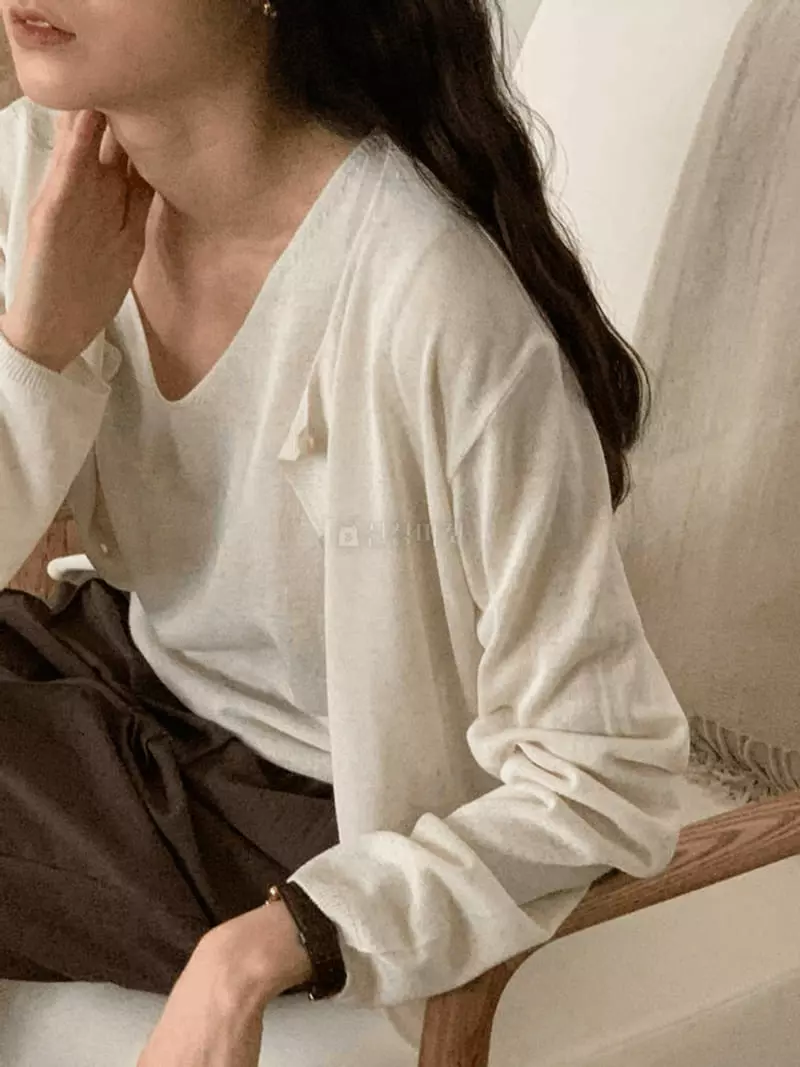 And More - Korean Women Fashion - #romanticstyle - Flat Knit Cardigan