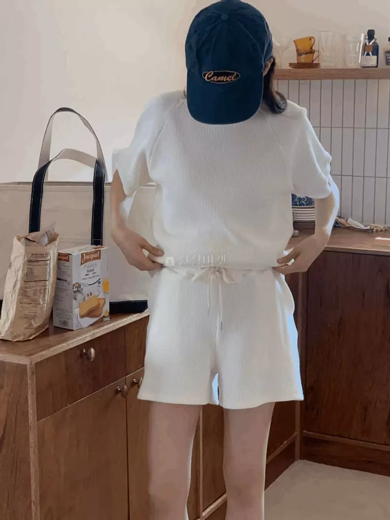 And More - Korean Women Fashion - #vintageinspired - Waffle Half Sweatshirt - 2