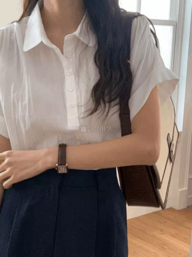 And More - Korean Women Fashion - #womensfashion - Roll-up Blouse