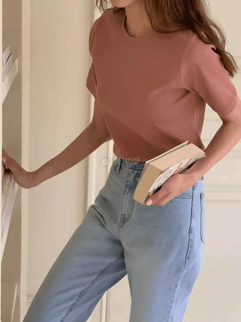 And More - Korean Women Fashion - #womensfashion - Slim Rib Tee - 3