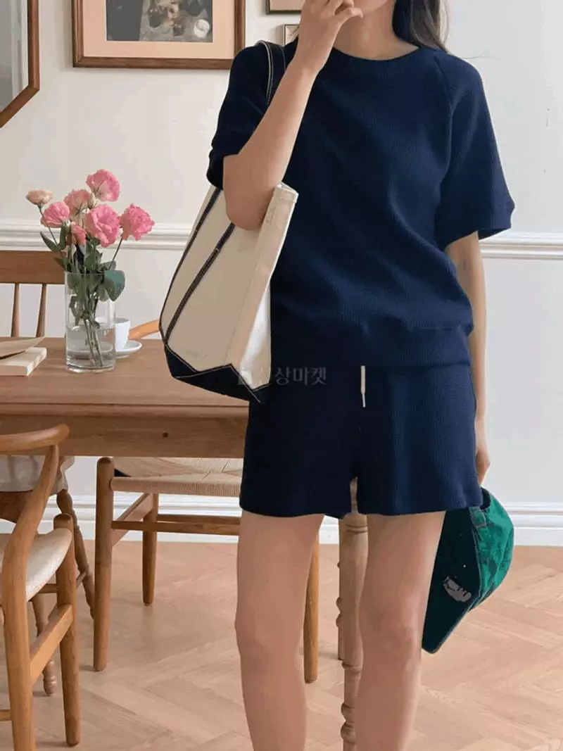 And More - Korean Women Fashion - #womensfashion - Waffle Half Sweatshirt