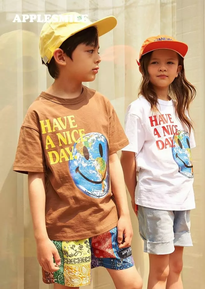 Apple Smile - Korean Children Fashion - #fashionkids - Earth Tee - 6