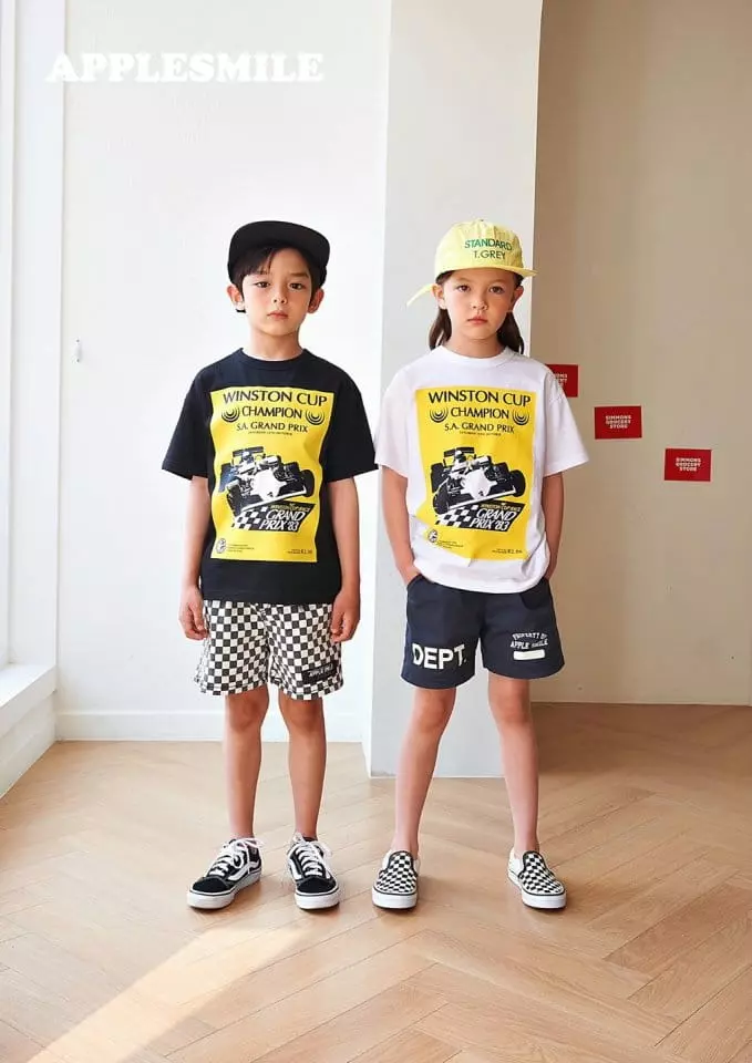 Apple Smile - Korean Children Fashion - #kidsstore - Champion Tee - 6
