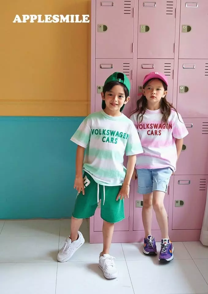 Apple Smile - Korean Children Fashion - #kidsshorts - Volkswagen Tee - 4