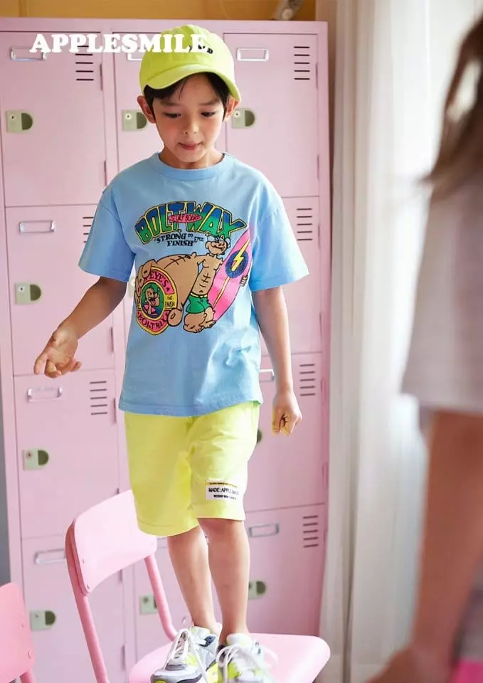Apple Smile - Korean Children Fashion - #todddlerfashion - Bolt Tee