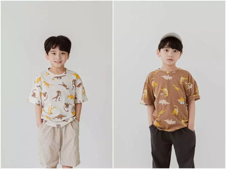 Applemint - Korean Children Fashion - #designkidswear - Dino Paint Tee