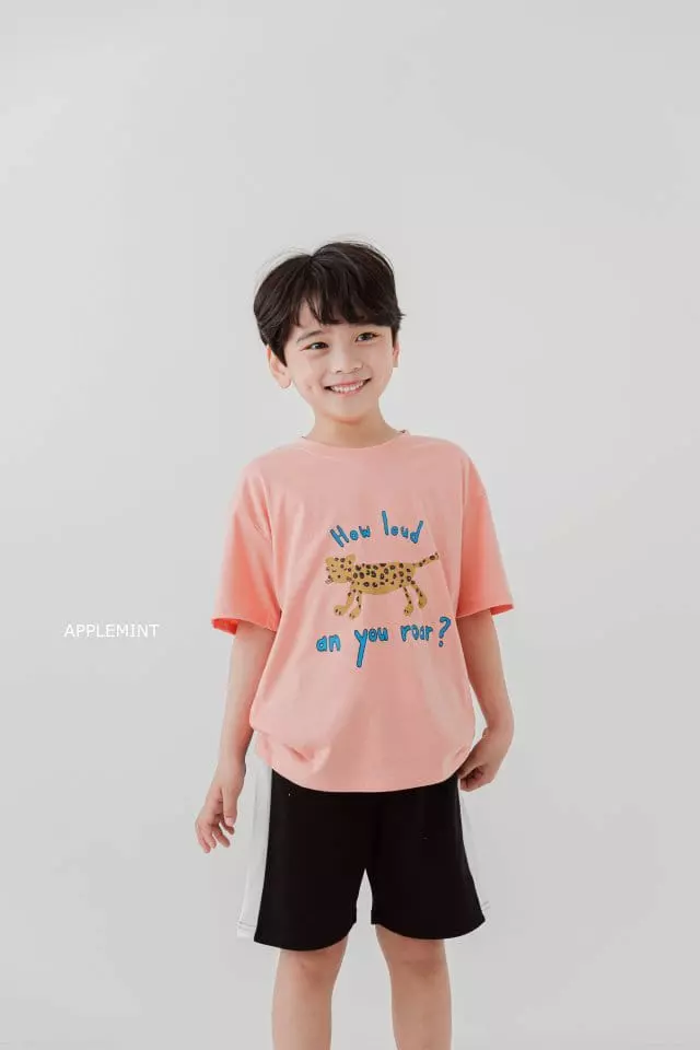 Applemint - Korean Children Fashion - #kidsshorts - Leopard Tee - 8