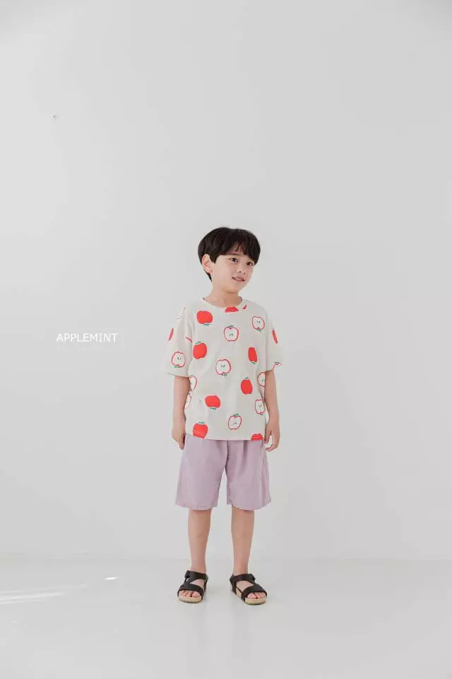 Applemint - Korean Children Fashion - #kidsshorts - Apple Paint Tee - 5