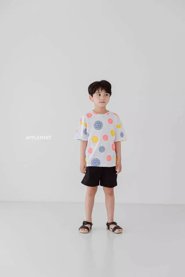 Applemint - Korean Children Fashion - #kidsshorts - Smile Tee - 4