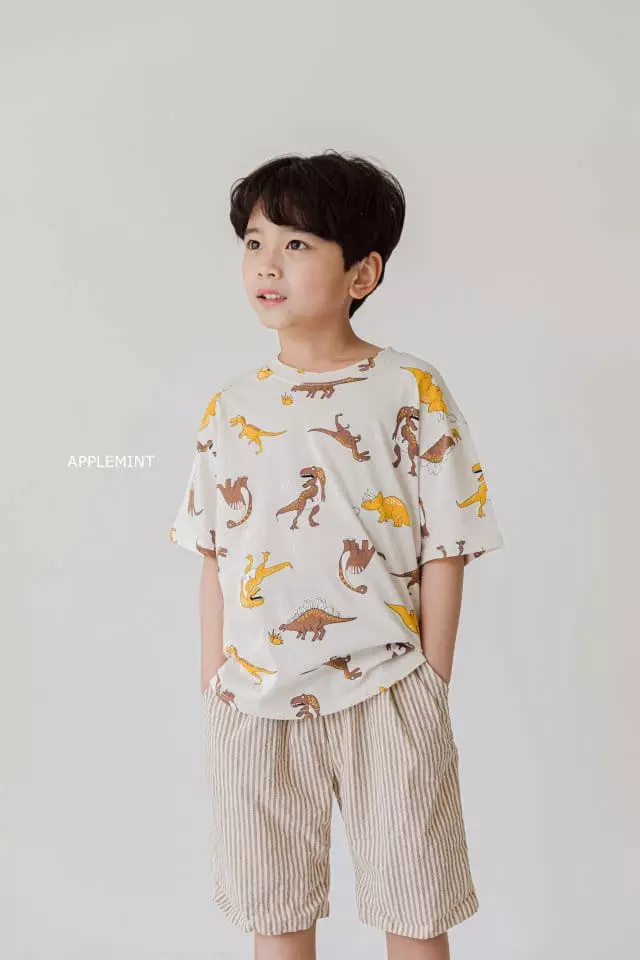 Applemint - Korean Children Fashion - #littlefashionista - Dino Paint Tee - 8