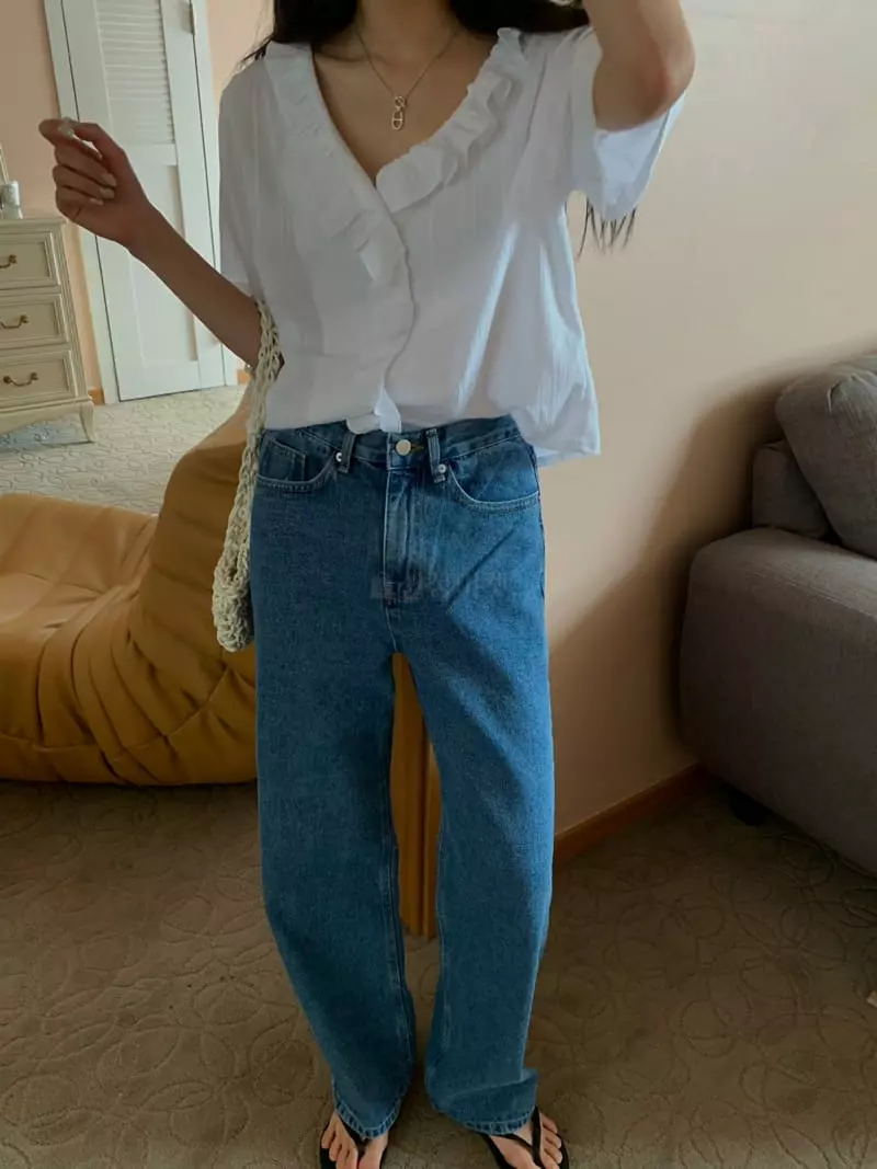 As Thought - Korean Women Fashion - #momslook - Hey Frill Blouse - 7