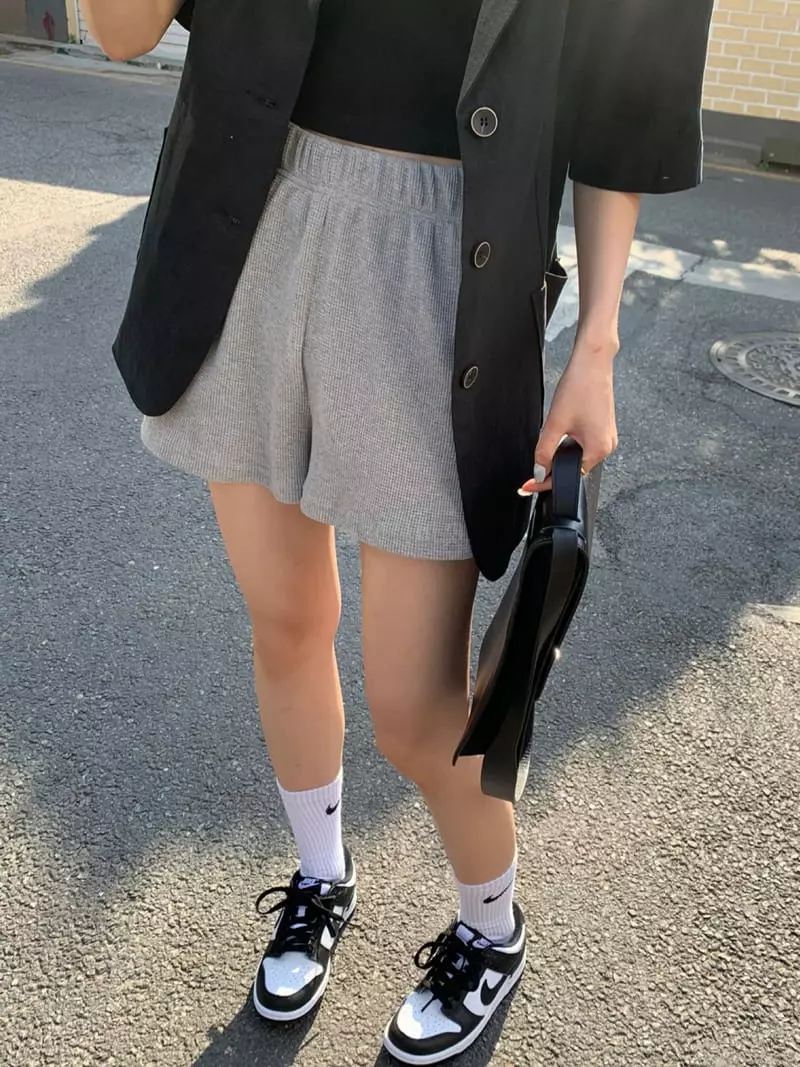 As Thought - Korean Women Fashion - #thelittlethings - Happy Waffle Shorts - 4