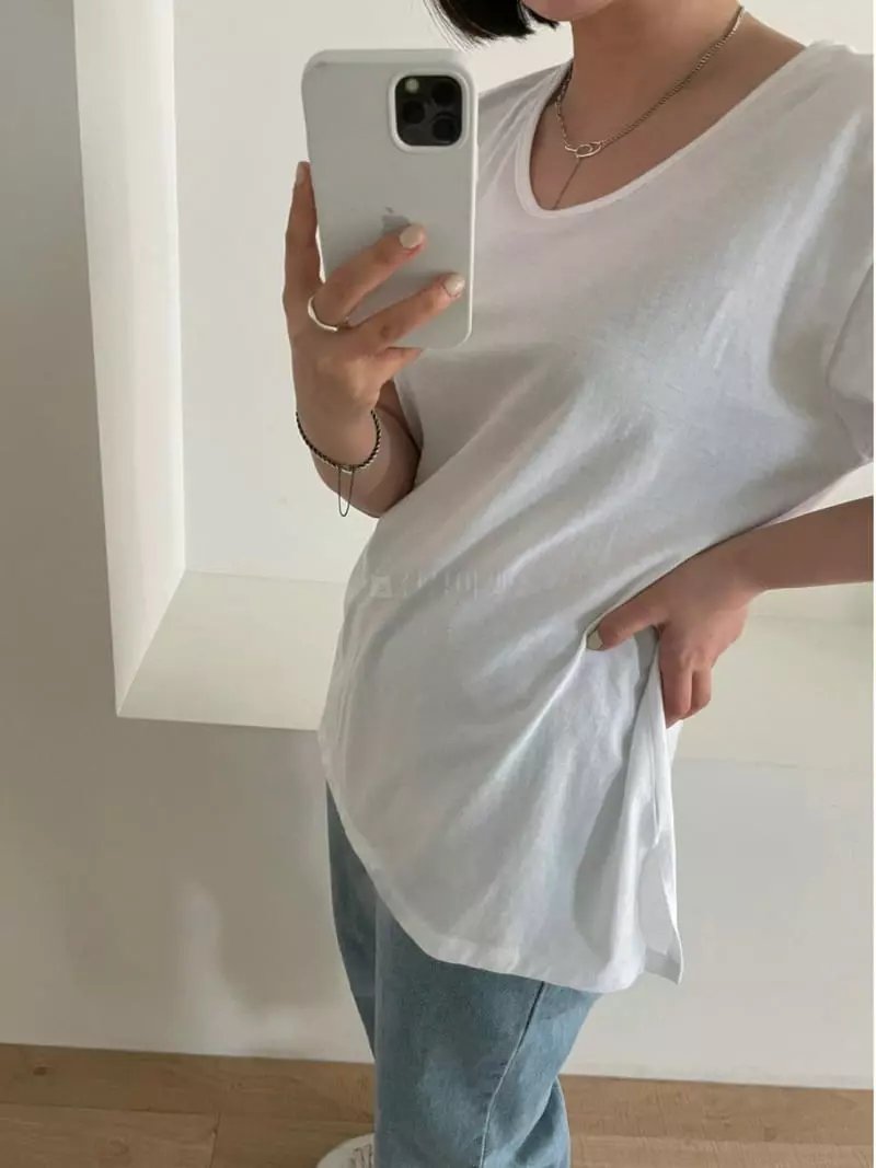 As Thought - Korean Women Fashion - #momslook - Pan U Short Tee - 5