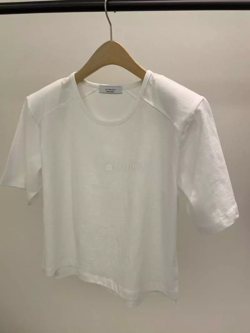 As Thought - Korean Women Fashion - #momslook - Pad Crop Tee - 2