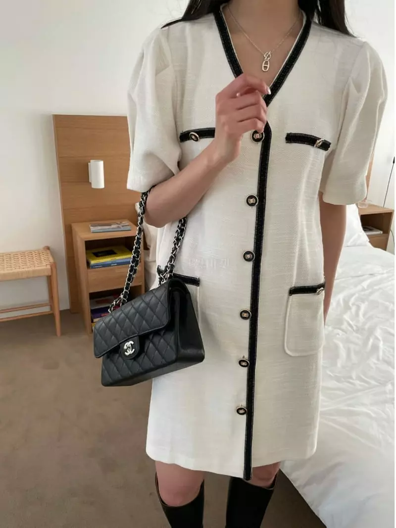 As Thought - Korean Women Fashion - #momslook - Twid One-piece - 5